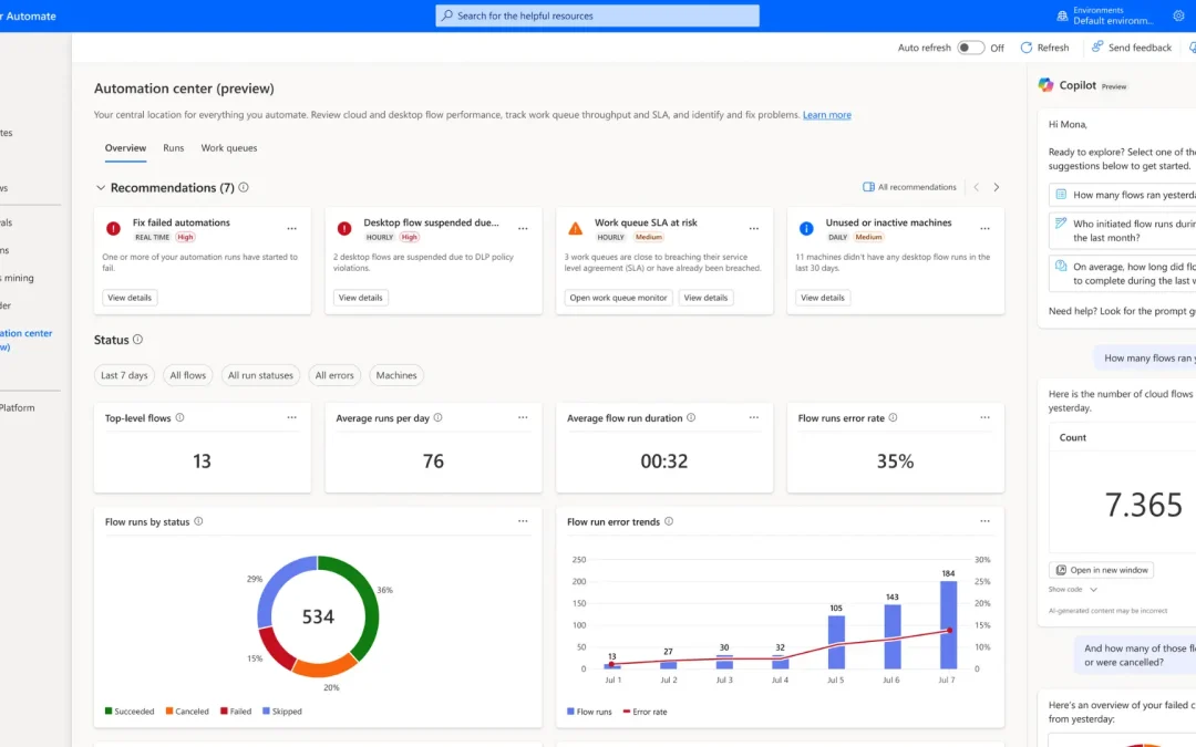 Introducing the Automation Center for Power Automate