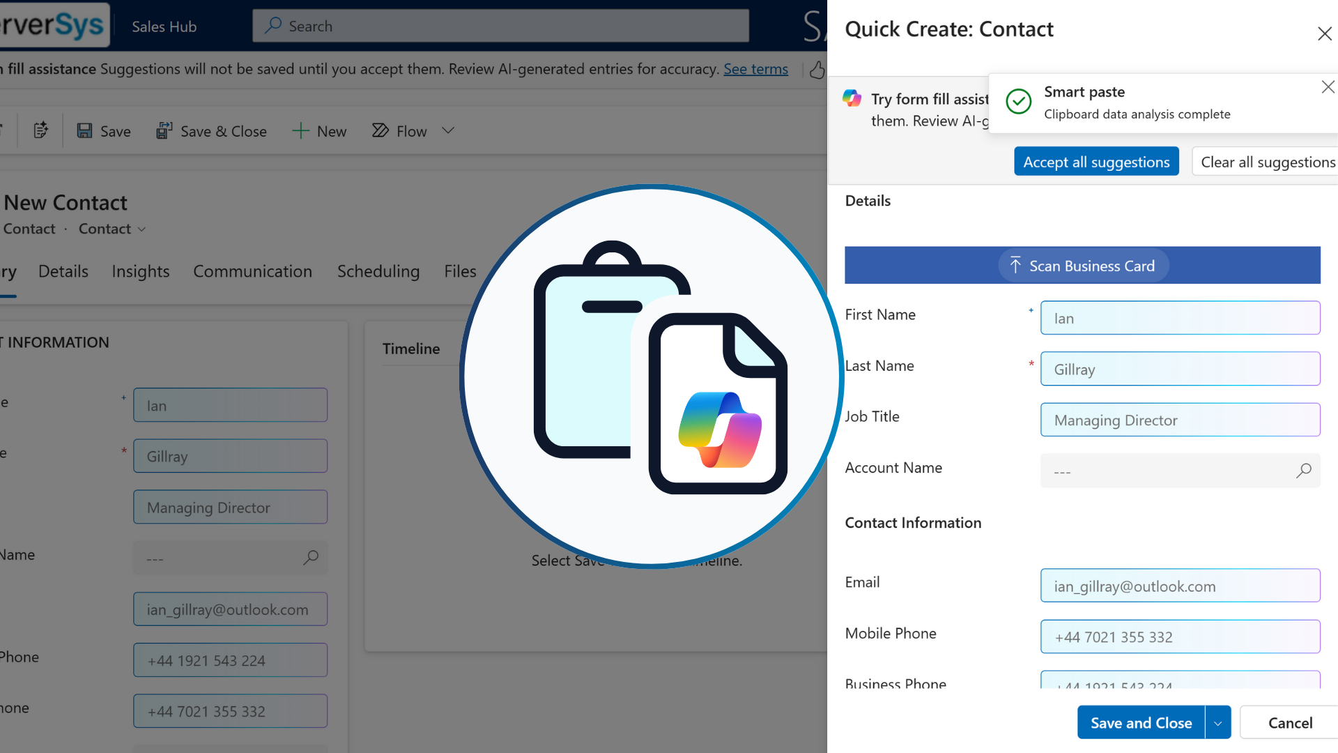 Accelerate Dynamics 365 Record Creation with Smart Paste Form Fill